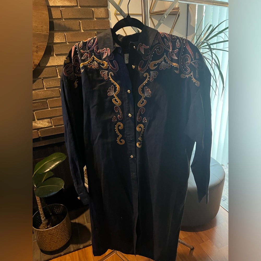 ET AL VINTAGE BUTTON DOWN SHIRT DRESS!